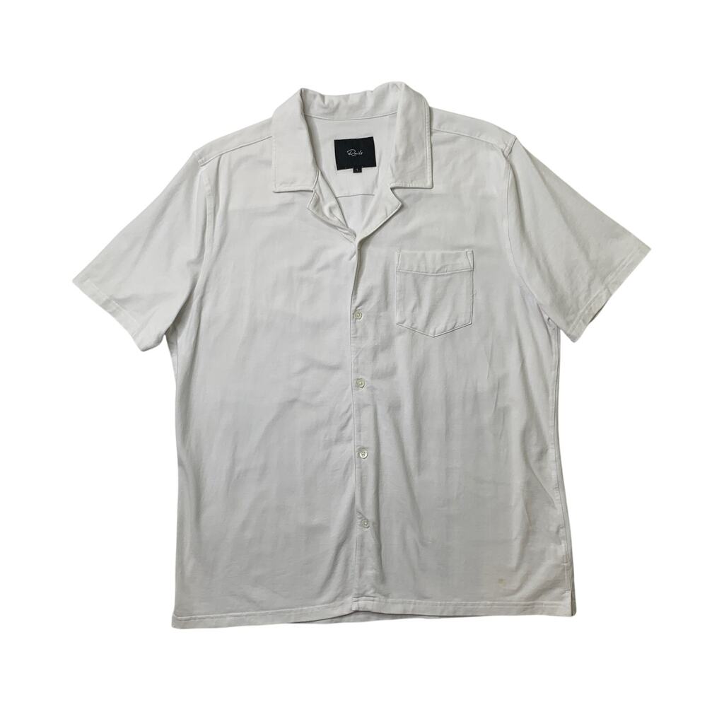 Rails Shirt Mens Large White Flint Resort Camp Collar Side Vent Button Up Pocket